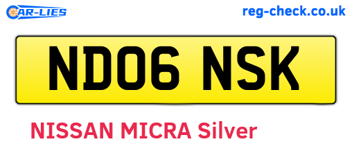 ND06NSK are the vehicle registration plates.