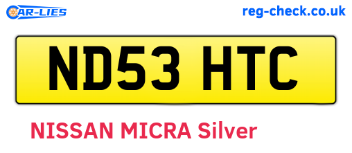 ND53HTC are the vehicle registration plates.