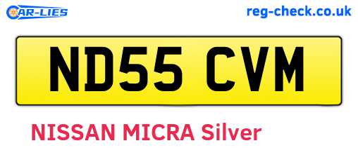 ND55CVM are the vehicle registration plates.