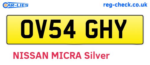 OV54GHY are the vehicle registration plates.