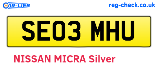 SE03MHU are the vehicle registration plates.
