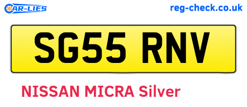 SG55RNV are the vehicle registration plates.