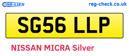 SG56LLP are the vehicle registration plates.