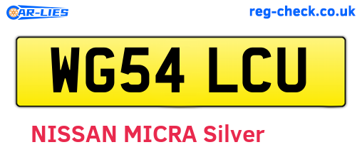 WG54LCU are the vehicle registration plates.