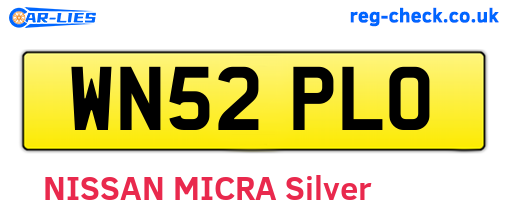WN52PLO are the vehicle registration plates.