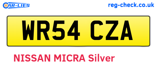 WR54CZA are the vehicle registration plates.