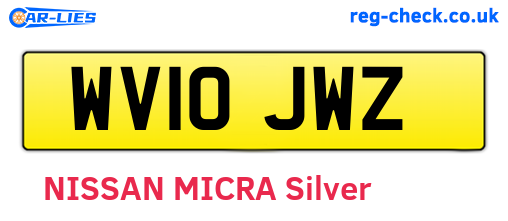 WV10JWZ are the vehicle registration plates.