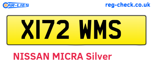 X172WMS are the vehicle registration plates.