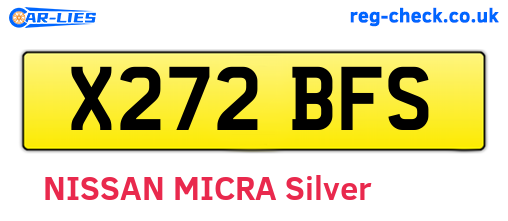 X272BFS are the vehicle registration plates.