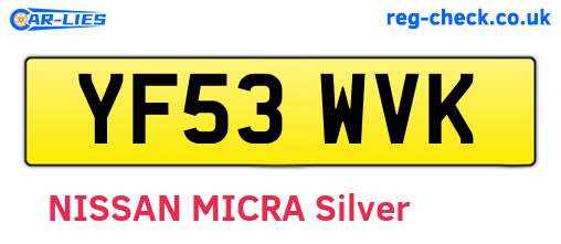 YF53WVK are the vehicle registration plates.