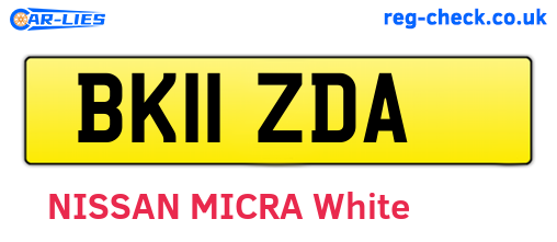 BK11ZDA are the vehicle registration plates.