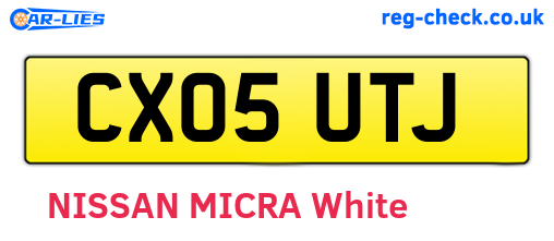 CX05UTJ are the vehicle registration plates.