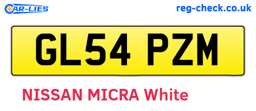 GL54PZM are the vehicle registration plates.