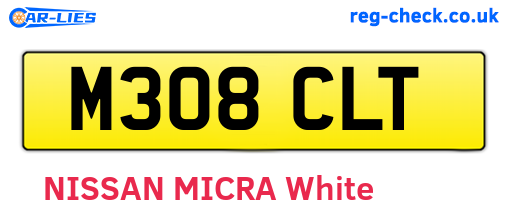 M308CLT are the vehicle registration plates.