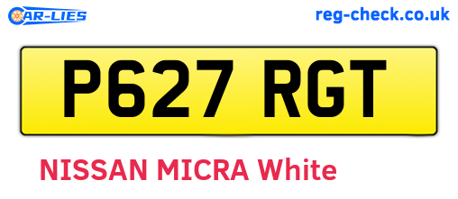 P627RGT are the vehicle registration plates.