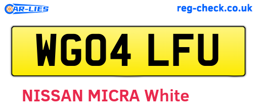 WG04LFU are the vehicle registration plates.