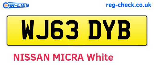 WJ63DYB are the vehicle registration plates.