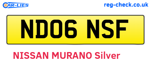 ND06NSF are the vehicle registration plates.