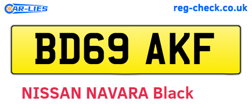 BD69AKF are the vehicle registration plates.