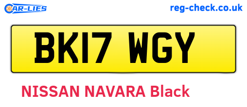 BK17WGY are the vehicle registration plates.