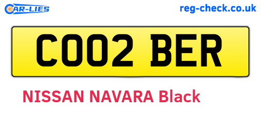 CO02BER are the vehicle registration plates.