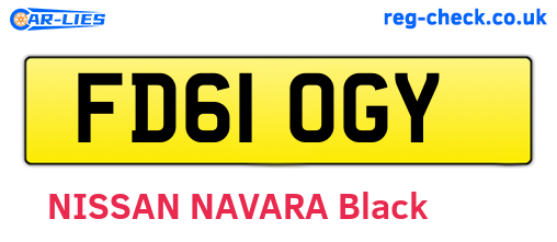 FD61OGY are the vehicle registration plates.