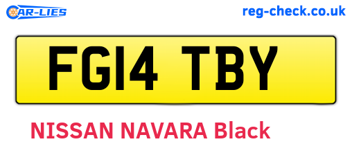 FG14TBY are the vehicle registration plates.
