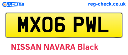 MX06PWL are the vehicle registration plates.