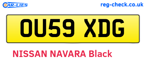 OU59XDG are the vehicle registration plates.