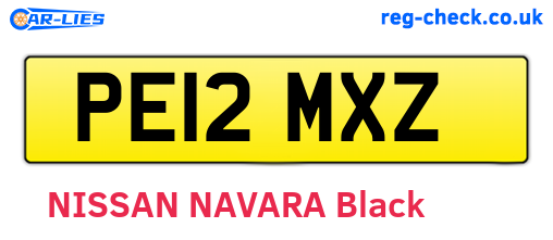 PE12MXZ are the vehicle registration plates.
