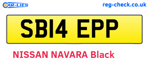 SB14EPP are the vehicle registration plates.