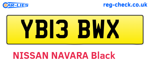 YB13BWX are the vehicle registration plates.