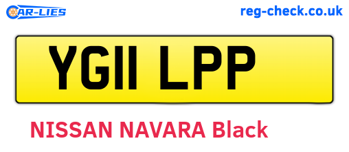 YG11LPP are the vehicle registration plates.