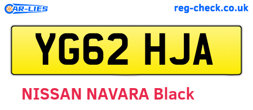 YG62HJA are the vehicle registration plates.