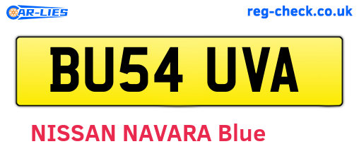 BU54UVA are the vehicle registration plates.