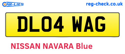 DL04WAG are the vehicle registration plates.