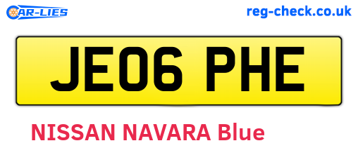 JE06PHE are the vehicle registration plates.