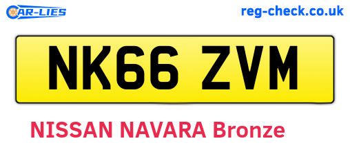 NK66ZVM are the vehicle registration plates.