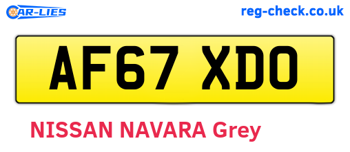 AF67XDO are the vehicle registration plates.