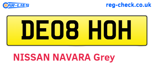 DE08HOH are the vehicle registration plates.