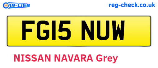 FG15NUW are the vehicle registration plates.