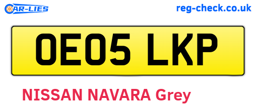 OE05LKP are the vehicle registration plates.