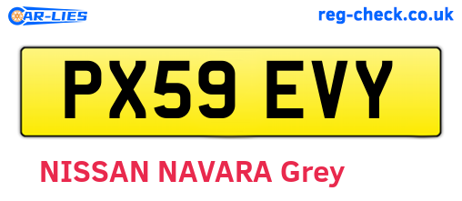 PX59EVY are the vehicle registration plates.