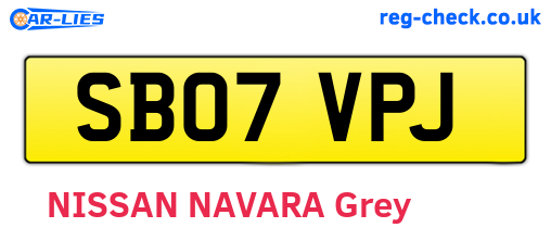 SB07VPJ are the vehicle registration plates.