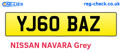 YJ60BAZ are the vehicle registration plates.