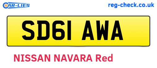 SD61AWA are the vehicle registration plates.