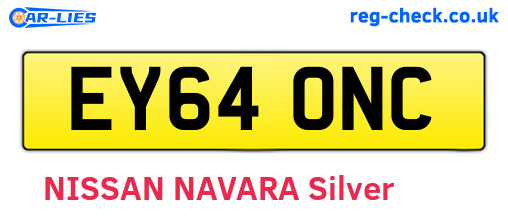 EY64ONC are the vehicle registration plates.