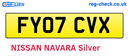 FY07CVX are the vehicle registration plates.