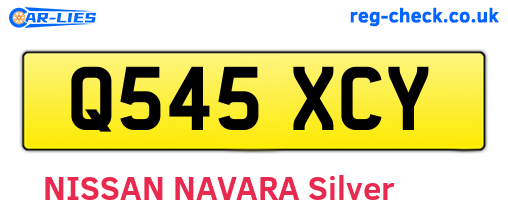 Q545XCY are the vehicle registration plates.