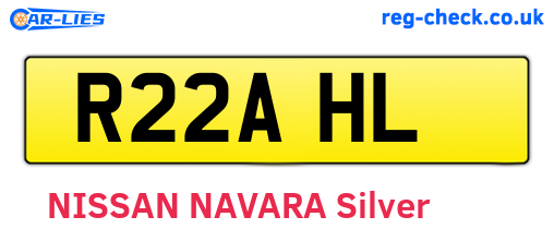 R22AHL are the vehicle registration plates.